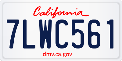 CA license plate 7LWC561