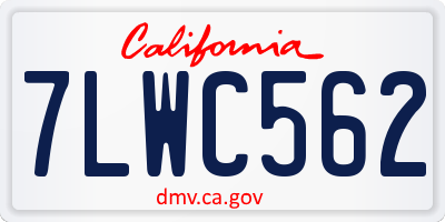 CA license plate 7LWC562