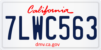 CA license plate 7LWC563
