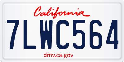 CA license plate 7LWC564