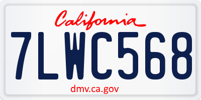 CA license plate 7LWC568