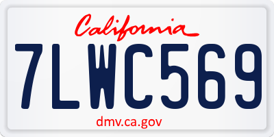 CA license plate 7LWC569
