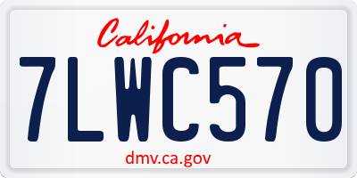 CA license plate 7LWC570