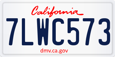 CA license plate 7LWC573