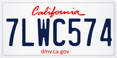 CA license plate 7LWC574
