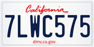 CA license plate 7LWC575