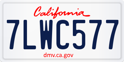 CA license plate 7LWC577