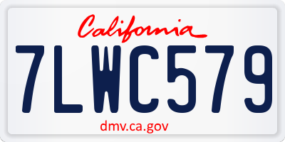 CA license plate 7LWC579