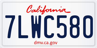 CA license plate 7LWC580