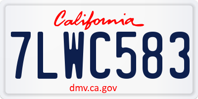 CA license plate 7LWC583