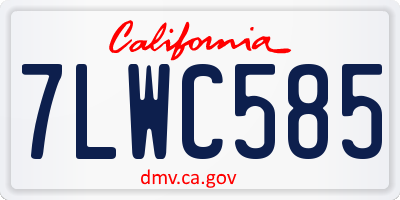 CA license plate 7LWC585