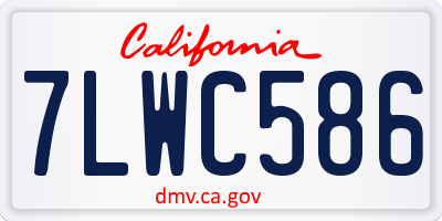 CA license plate 7LWC586