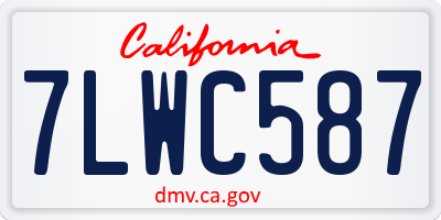 CA license plate 7LWC587