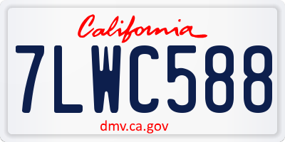 CA license plate 7LWC588
