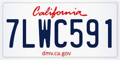CA license plate 7LWC591