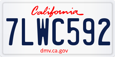 CA license plate 7LWC592