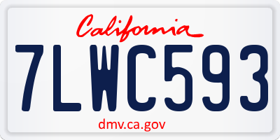 CA license plate 7LWC593