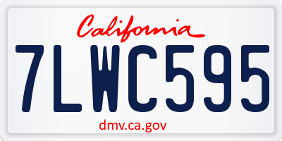 CA license plate 7LWC595