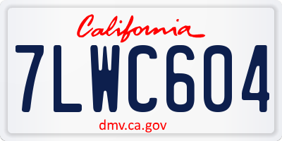 CA license plate 7LWC604