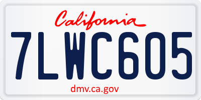 CA license plate 7LWC605