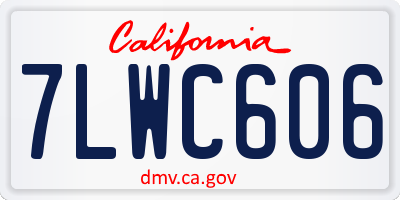 CA license plate 7LWC606