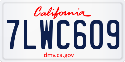 CA license plate 7LWC609