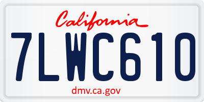 CA license plate 7LWC610