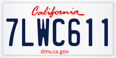 CA license plate 7LWC611