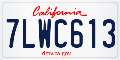 CA license plate 7LWC613