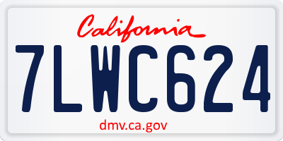 CA license plate 7LWC624