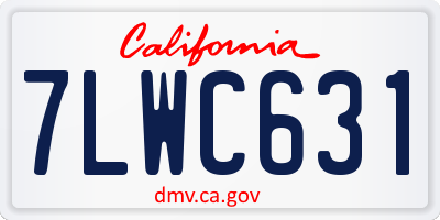 CA license plate 7LWC631