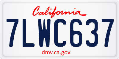 CA license plate 7LWC637