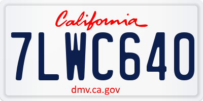 CA license plate 7LWC640
