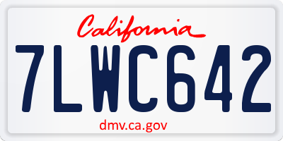 CA license plate 7LWC642