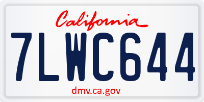 CA license plate 7LWC644