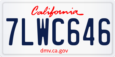 CA license plate 7LWC646