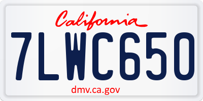 CA license plate 7LWC650