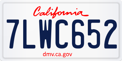 CA license plate 7LWC652