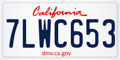 CA license plate 7LWC653