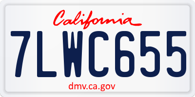 CA license plate 7LWC655
