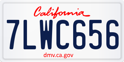CA license plate 7LWC656