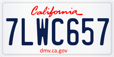 CA license plate 7LWC657