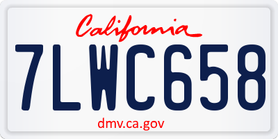 CA license plate 7LWC658
