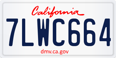 CA license plate 7LWC664