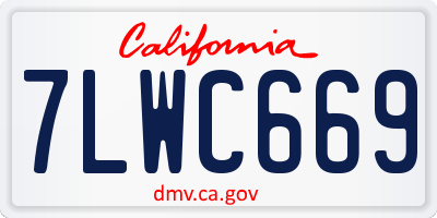 CA license plate 7LWC669