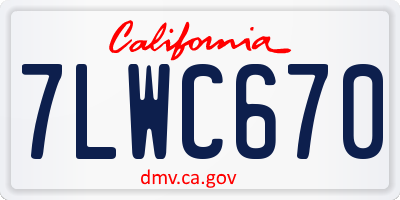CA license plate 7LWC670