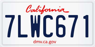 CA license plate 7LWC671