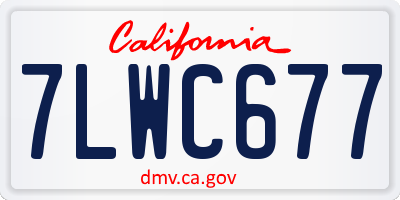 CA license plate 7LWC677