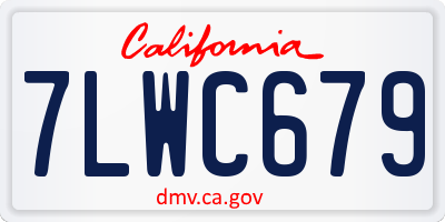 CA license plate 7LWC679
