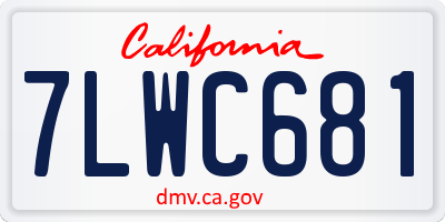 CA license plate 7LWC681